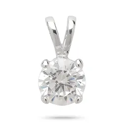 runder Zirkon Silber Anhänger aus Silber