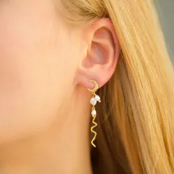 Sistie Rosa Mond Perle Ohrringe in vergoldetem Sterlingsilber