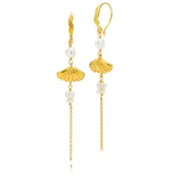 Sistie Darya Perle Ohrringe in vergoldetem Sterlingsilber