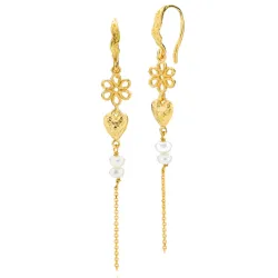 Sistie Alma Blume Perle ketten ohrringe in vergoldetem Sterlingsilber