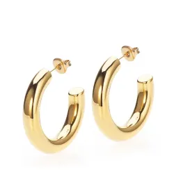 Sistie2ND Aura Medium Halbkreolen in vergoldetem Edelstahl