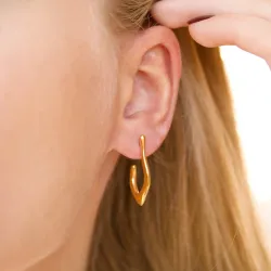 Sistie2ND x Signe Kragh Small Halbkreolen in vergoldetem Edelstahl