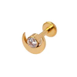 Sistie2ND Hella Mond piercing in vergoldetem Edelstahl weißem Zirkon
