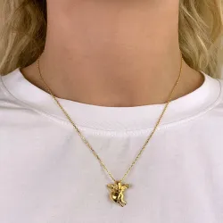 Herz Engel Anhänger aus vergoldetem Sterlingsilber