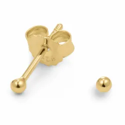 2 mm kugel ohrringe in vergoldetem silber