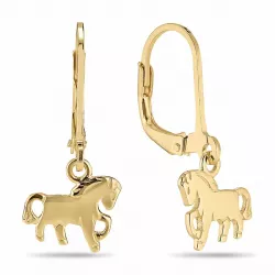 lange Pferde Ohrringe in vergoldetem Silber