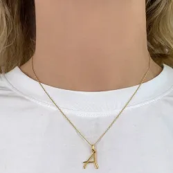 buchstab a Anhänger aus vergoldetem Sterlingsilber - My Letter