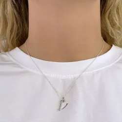 buchstab v Anhänger aus Silber - My Letter