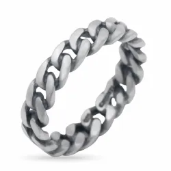 panzer Ring aus oxidiertem Sterlingsilber