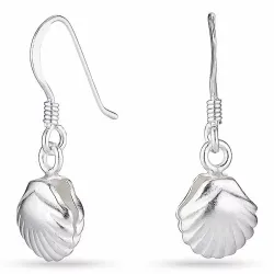 Lange muschel ohrringe in silber