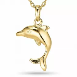Delfin halskette aus vergoldetem sterlingsilber und anhänger aus vergoldetem sterlingsilber