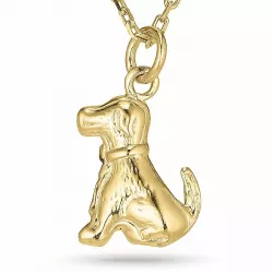 Hunde Halskette aus vergoldetem Sterlingsilber und Anhänger aus vergoldetem Sterlingsilber