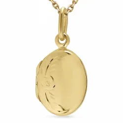 ovaler Halskette aus vergoldetem Sterlingsilber und Medaillon aus vergoldetem Sterlingsilber