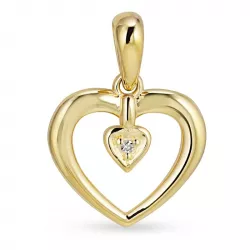 Herz Diamant Anhänger in 8 karat Gold 0,005 ct