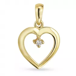 Herz Diamant Anhänger in 8 karat Gold 0,02 ct
