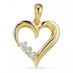 Herz Diamant Anhänger in 8 karat Gold 0,035 ct