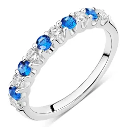 blauem Memoirering aus Silber