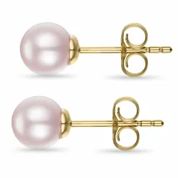 6 mm altrosa Perleohrringe in 9 Karat Gold