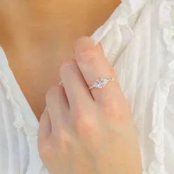 rosa Ring aus Silber