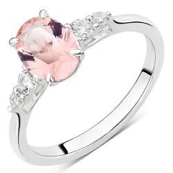 pink Zirkon Ring aus Silber
