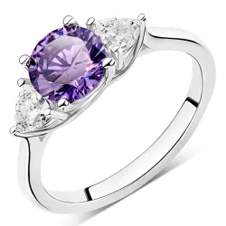 violettem Zirkon Ring aus Silber