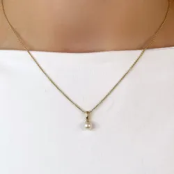 5 mm elfenbeinweiß Perle Anhänger aus 14 Karat Gold