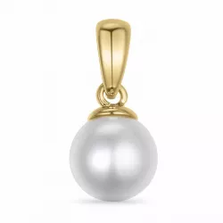 6 mm Silber weiß Perle Anhänger aus 14 Karat Gold
