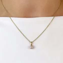 6 mm altrosa Perle Anhänger aus 14 Karat Gold