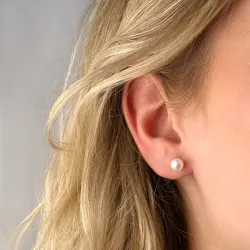 6 mm elfenbeinweiß Perleohrringe in 14 Karat Gold