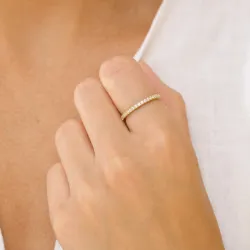 Zirkon Ring aus vergoldetem Sterlingsilber