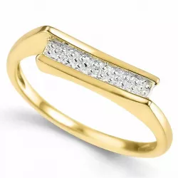 Elegant abstraktem Diamant Ring in 9 Karat Gold- und Weißgold 0,01 ct