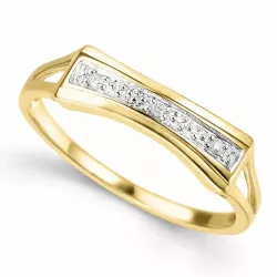 abstraktem Diamant Ring in 9 Karat Gold- und Weißgold 0,02 ct