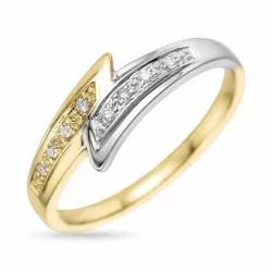 abstraktem Diamant Ring in 9 Karat Gold- und Weißgold 0,05 ct