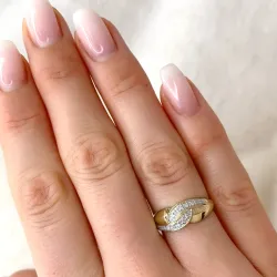 echten Brillantring in 9 Karat Gold- und Weißgold 0,05 ct