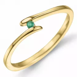 Smaragd ring in 9 karat gold 0,02 ct