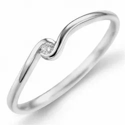 Diamant Ring in 9 Karat Weißgold 0,02 ct