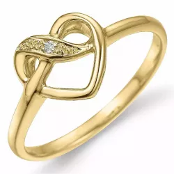 Herz Diamant Ring in 9 Karat Gold 0,008 ct