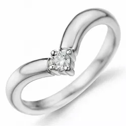 V diamant ring in 9 karat weißgold 0,08 ct