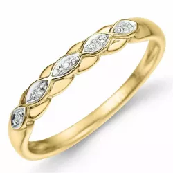 Diamant ring in 9 karat gold- und weißgold 0,02 ct