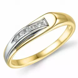 abstraktem Diamant Ring in 9 Karat Gold- und Weißgold 0,07 ct