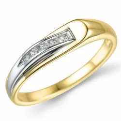 abstraktem Diamant Ring in 9 Karat Gold- und Weißgold 0,07 ct