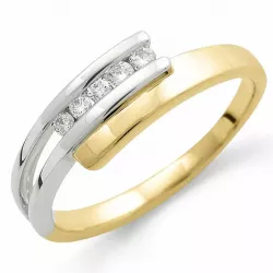 Diamant Ring in 9 Karat Gold- und Weißgold 0,11 ct