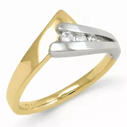 Diamant Ring in 9 Karat Gold- und Weißgold 0,10 ct