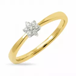Stern Diamant Ring in 9 Karat Gold- und Weißgold 0,06 ct
