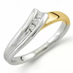 Diamant Ring in 9 Karat Gold- und Weißgold 0,06 ct