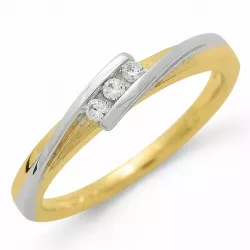 Diamant Ring in 9 Karat Gold- und Weißgold 0,07 ct