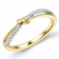 Diamantring in 9 Karat Gold- und Weißgold 0,10 ct