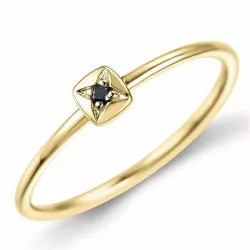 Schwarz diamant ring in 9 karat gold 0,01 ct