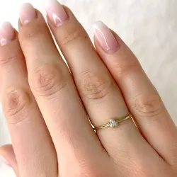 runder Diamantring in 9 Karat Gold- und Weißgold 0,01 ct