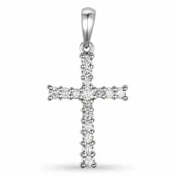 Kreuz Diamant Anhänger in 9 karat Weißgold 0,28 ct